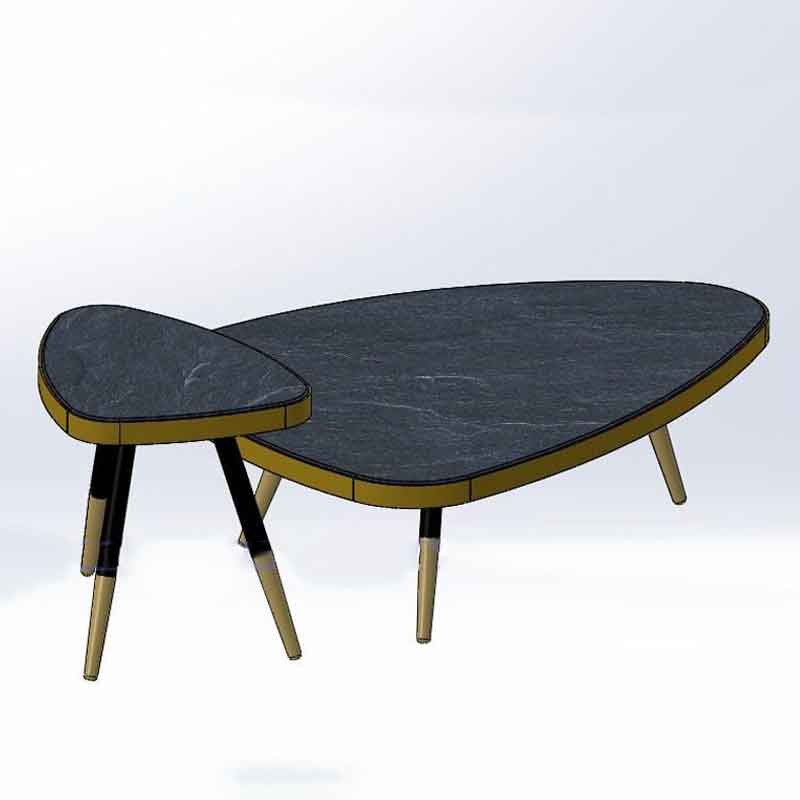 Bàn trà đôi mặt đá tự nhiên thiết kế sang trọng, tinh tế BT946