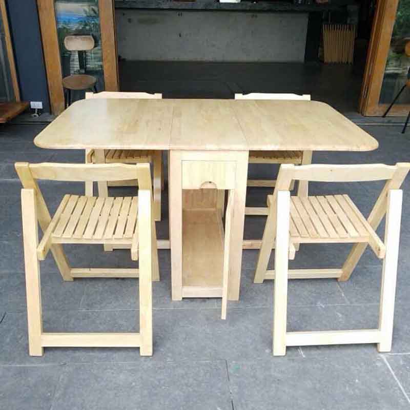 Bộ bàn ăn gỗ gấp gọn thông minh 4 ghế BA679