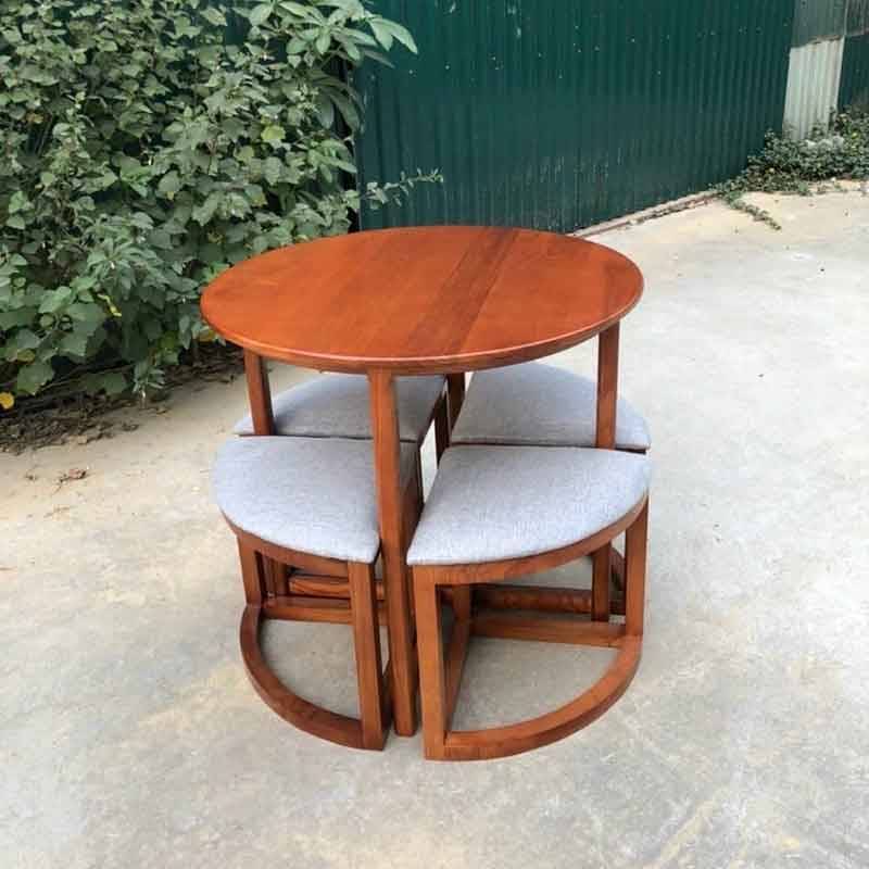 Bộ bàn ăn tròn xếp gọn thông minh giải pháp cho không hạn hẹp BA162