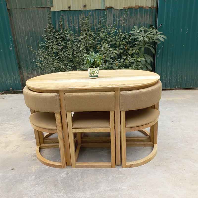 Bộ bàn ăn xếp gọn thông minh tiết kiệm diện tích vô cùng chắc chắn BA163