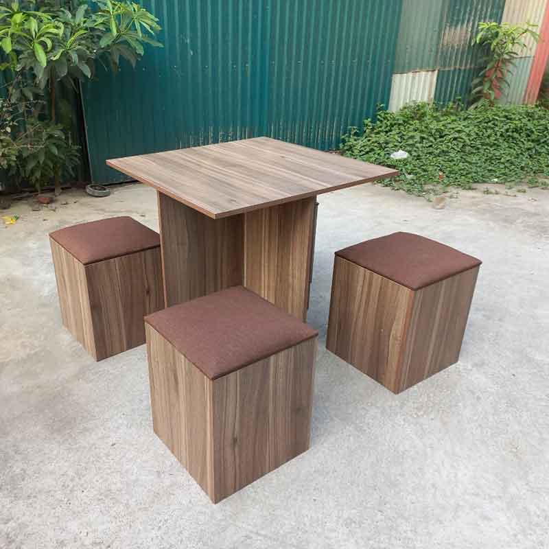 Bộ bàn ghế ăn 4 ghế gỗ công nghiệp xếp gọn giá rẻ BA168
