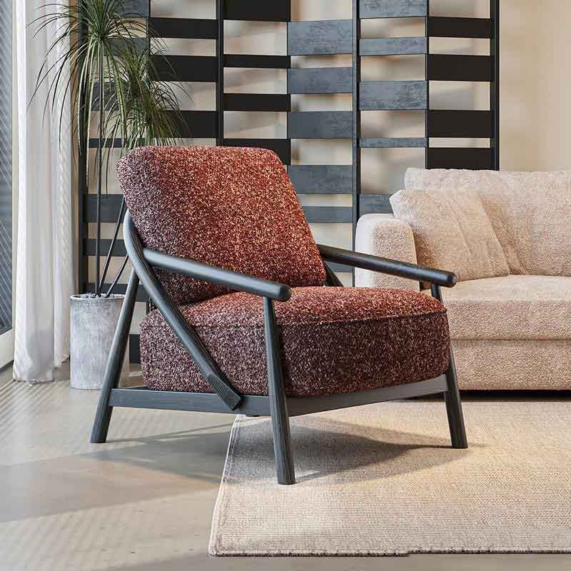 Ghế sofa đơn Earl thư giãn bọc vải Cashmere phong cách cổ điển GG267