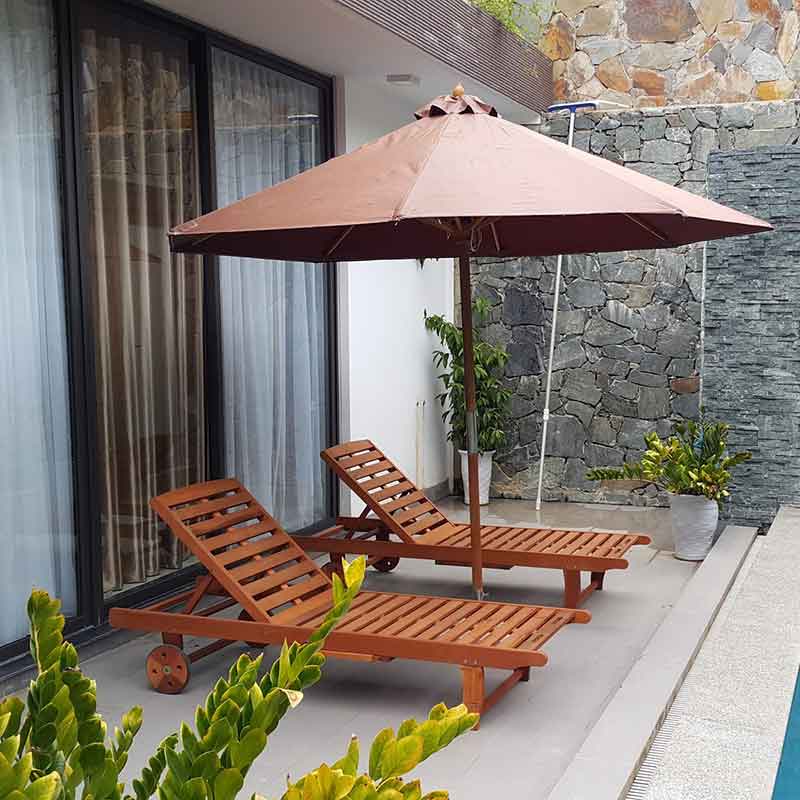 Ghế hồ bơi bằng gỗ mang đến vẻ đẹp ấn tượng và sang trọng GT086