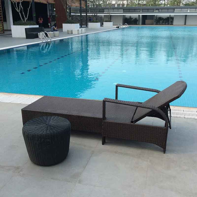 Ghế hồ bơi tắm tắng sân vườn, bể bơi mây nhựa GT085