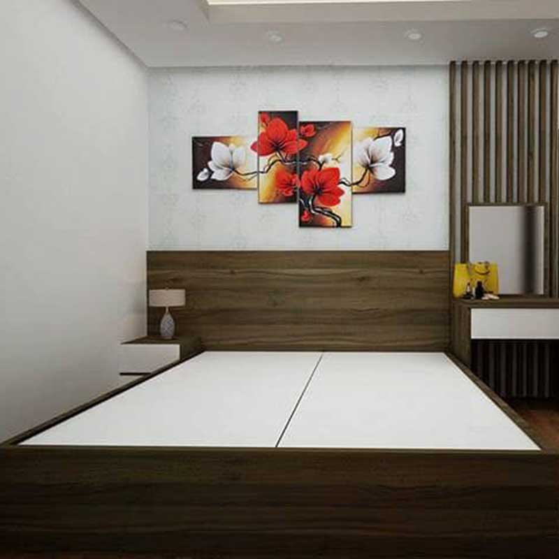 Giường ngủ gỗ công nghiệp MDF giá rẻ GN066