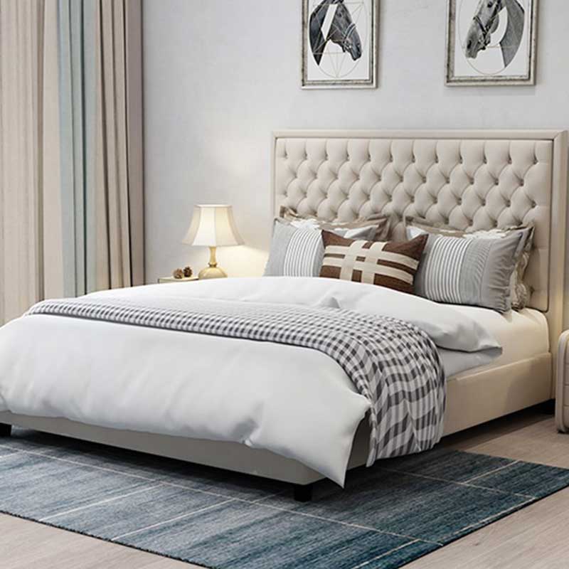 Giường ngủ phong cách Bắc Âu bọc da GN609