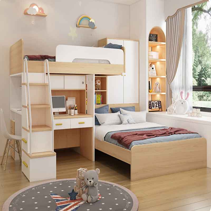 Giường tầng cho bé thiết kế kèm bàn học tiện dụng GN459