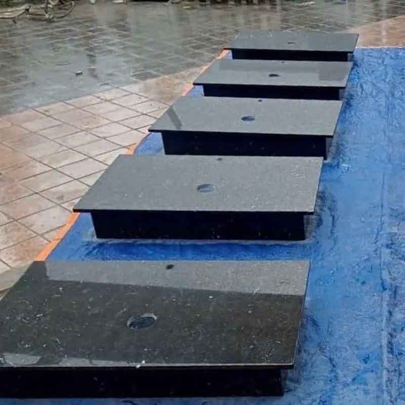 Bàn lavabo yếm thụt, đá đen nguyên khối L800xW500xH150 LA014