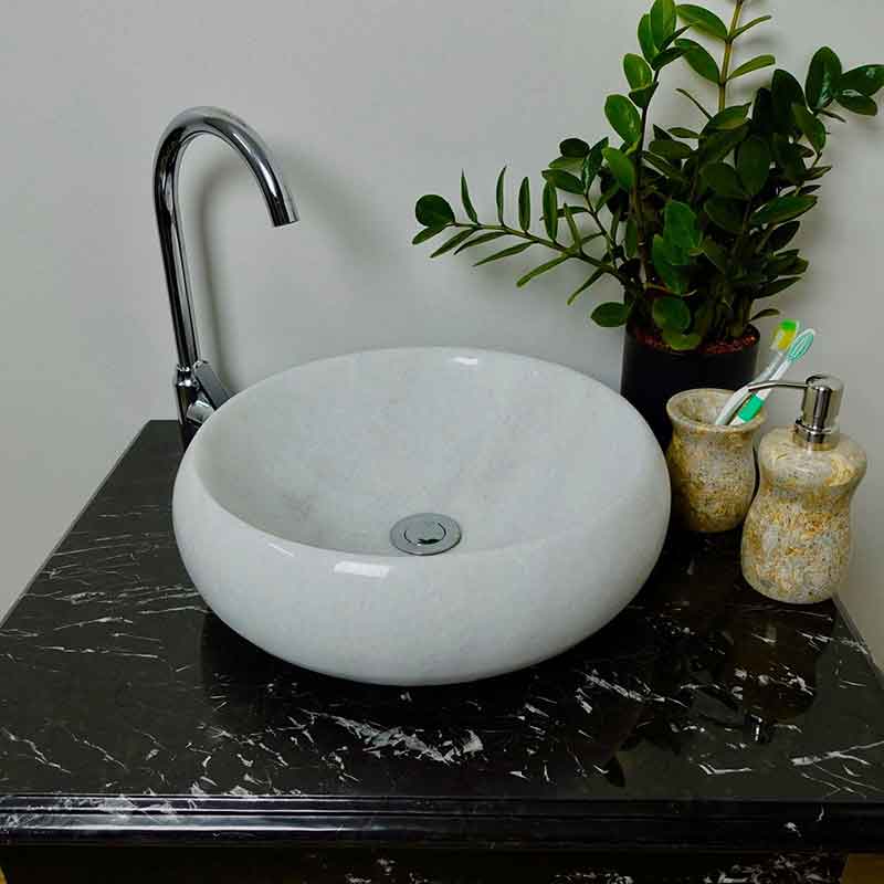 Lavabo đá cẩm thạch sở hữu màu trắng tinh tế đầy cuốn hút LA012