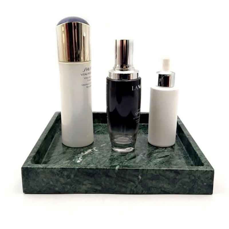 Khay đá marble tự nhiên hình vuông, đá xanh Ấn Độ PT009