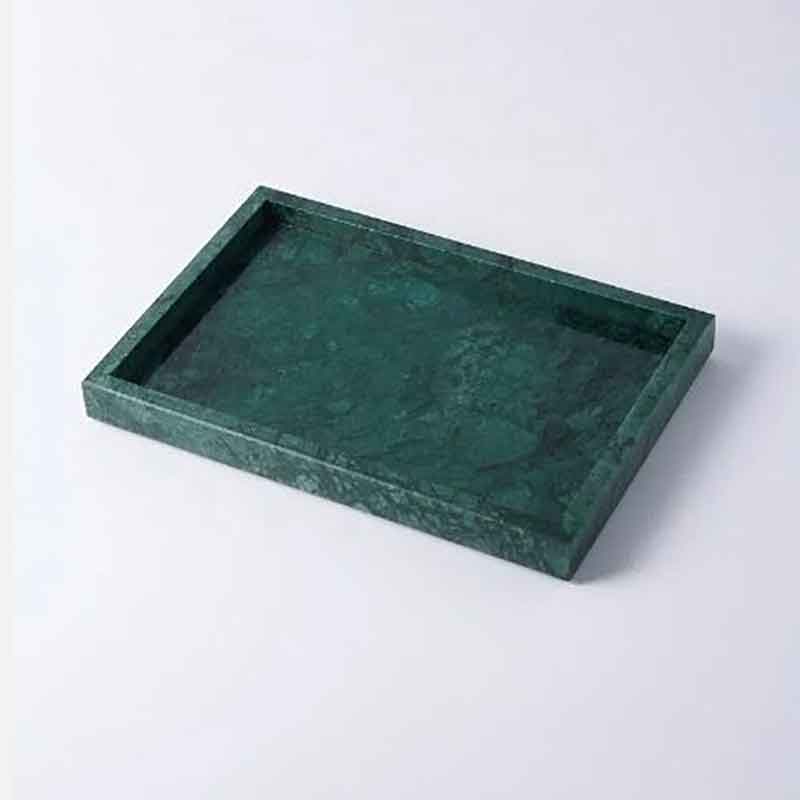 Khay đựng đá Cẩm Thạch Marble xanh Ấn Độ hình chữ nhật PT016