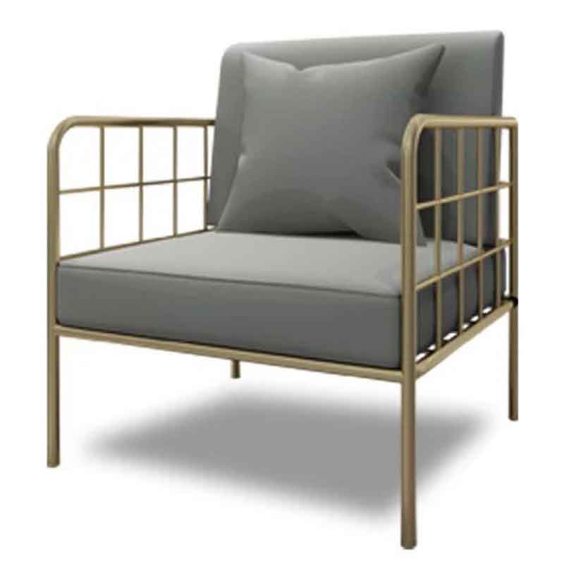 Ghế sofa đơn nệm vải khung sắt mạ vàng SF624