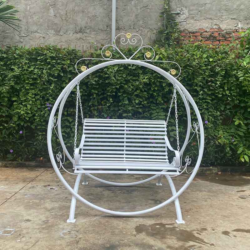Xích đu sắt mỹ thuật sân vườn đẹp, hàng sẵn kho XD571