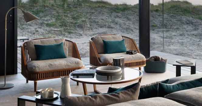 Decor phòng khách hiện đại thanh lịch với ghé sofa gỗ KBH