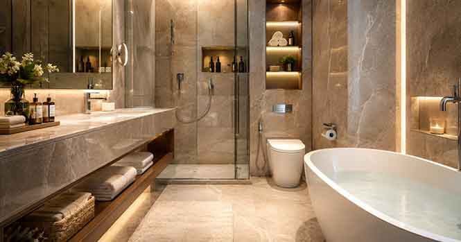 Decor phòng tắm chuẩn khách sạn 5 sao tại nhà