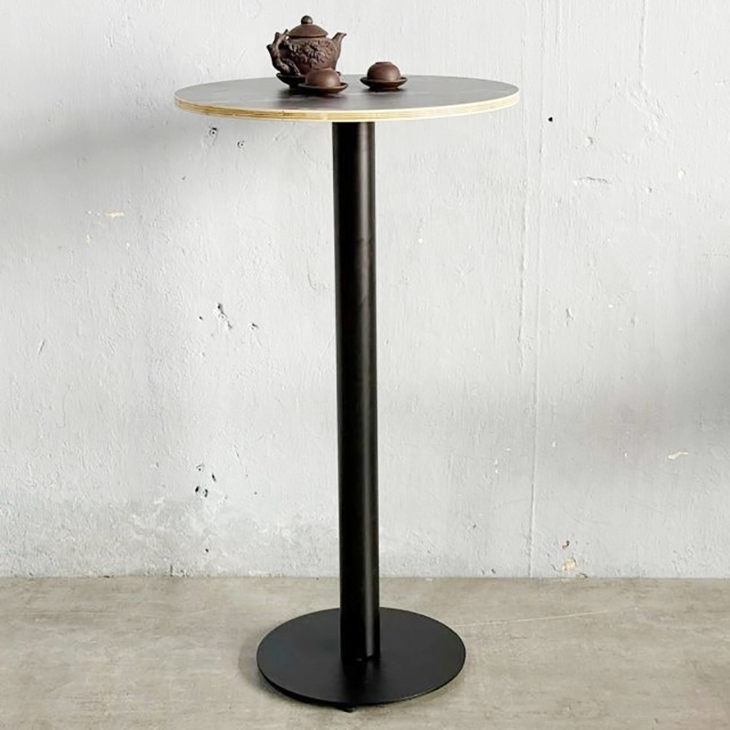 Bàn Bar cao đường kính tròn 60cm gỗ Plywood chân sắt GB707