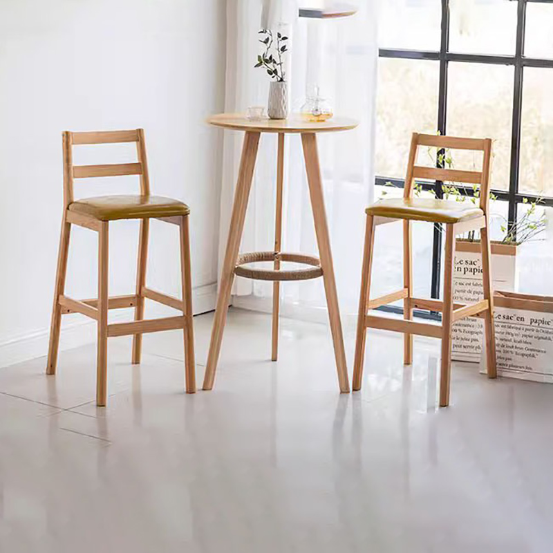 Ghế bàn bar khung gỗ nệm da kiểu Hàn Quốc GB672