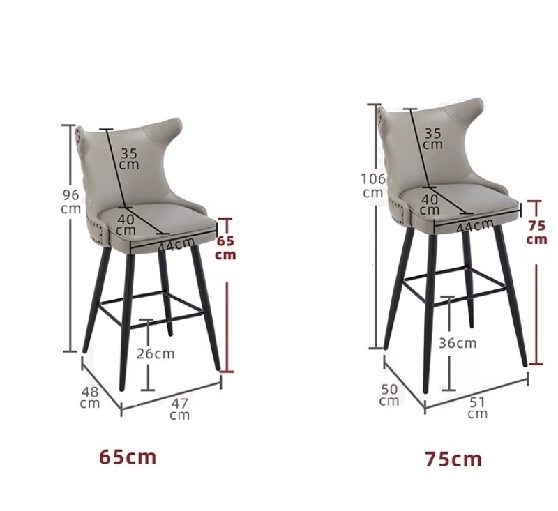  Ghế Bar Stool cao tựa lưng đính cườm sang trọng GB235