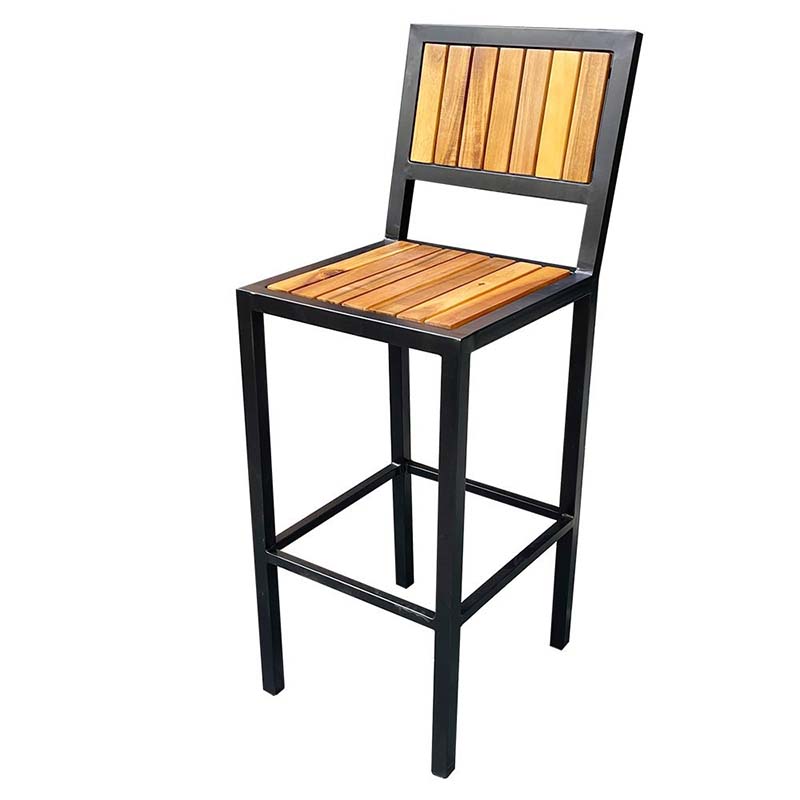 Ghế bar gỗ ngoài trời khung sắt sơn tĩnh điện GB690