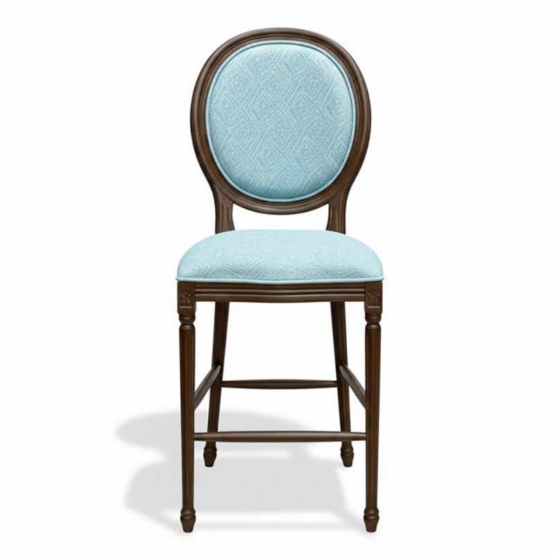 Ghế bar Louis khung gỗ tự nhiên tựa và mặt ngồi bọc nệm GB811