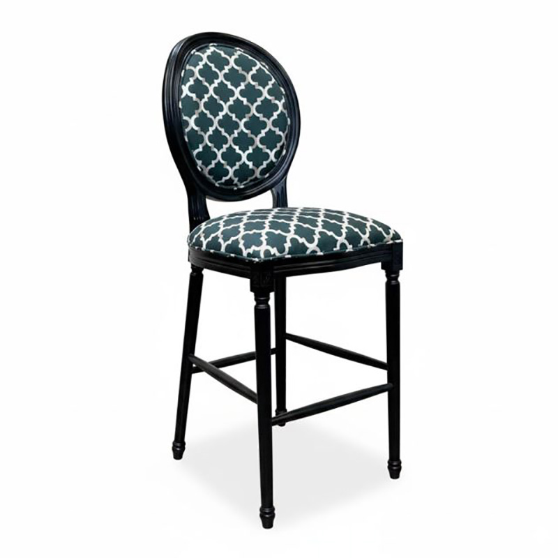 Ghế bar Louis khung gỗ tự nhiên tựa và mặt ngồi bọc nệm GB811