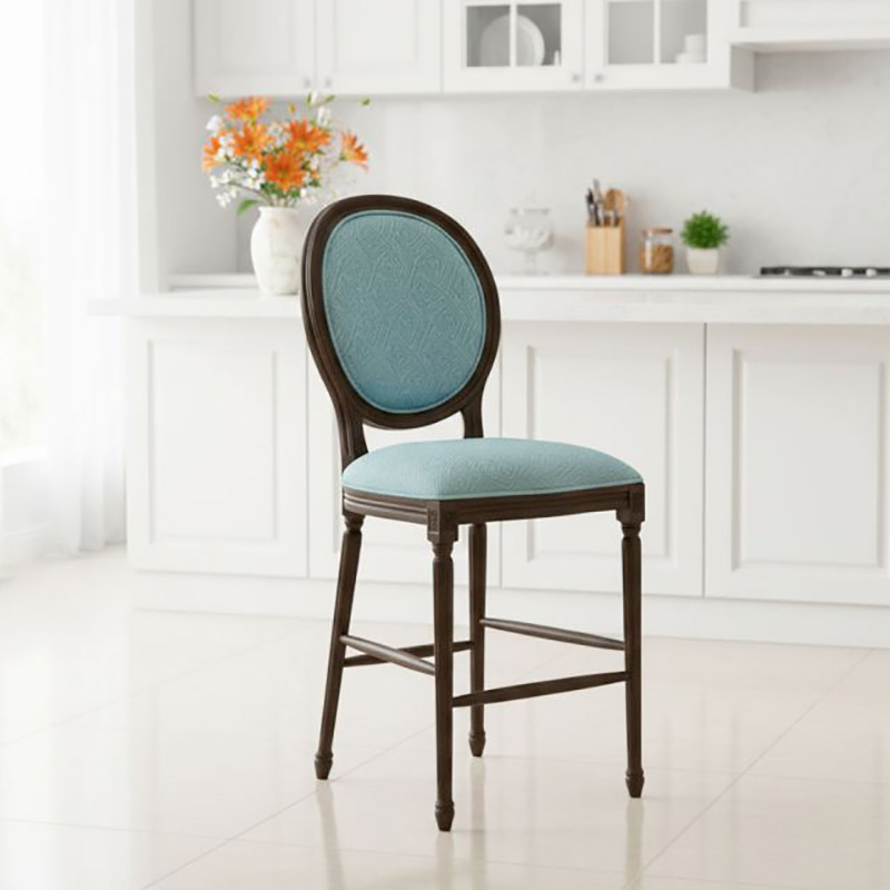 Ghế bar Louis khung gỗ tự nhiên tựa và mặt ngồi bọc nệm GB811