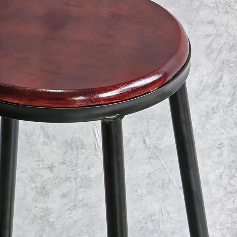 Ghế bar mặt gỗ tròn chân sắt sơn tĩnh điện phong cách Retro cổ điển GB630