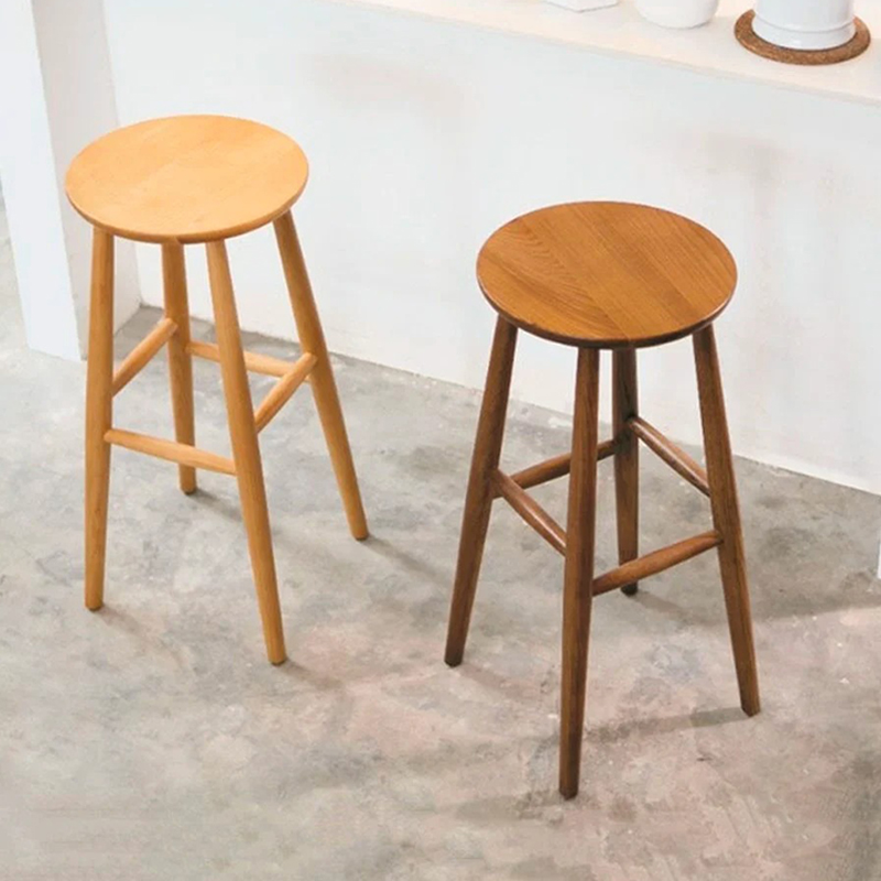 Ghế bar Round mặt ghế tròn gỗ tự nhiên GB300