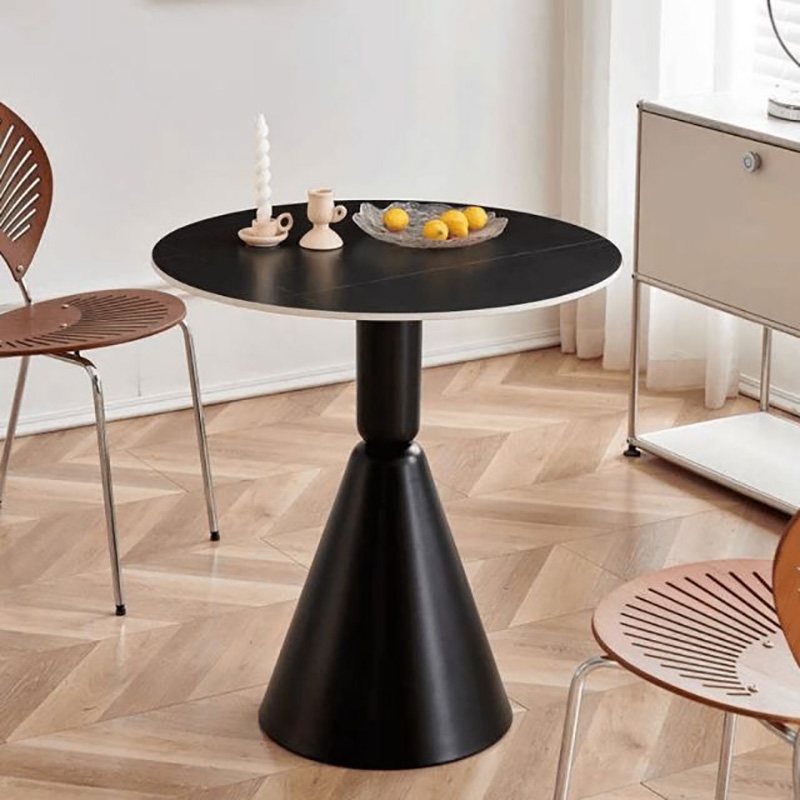 Bàn cafe tròn D60cm mặt đá chân sắt GC503