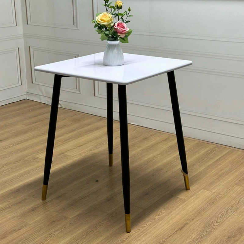 Bàn cafe vuông mặt gỗ HDF cao cấp phủ PVC chân sắt GC963