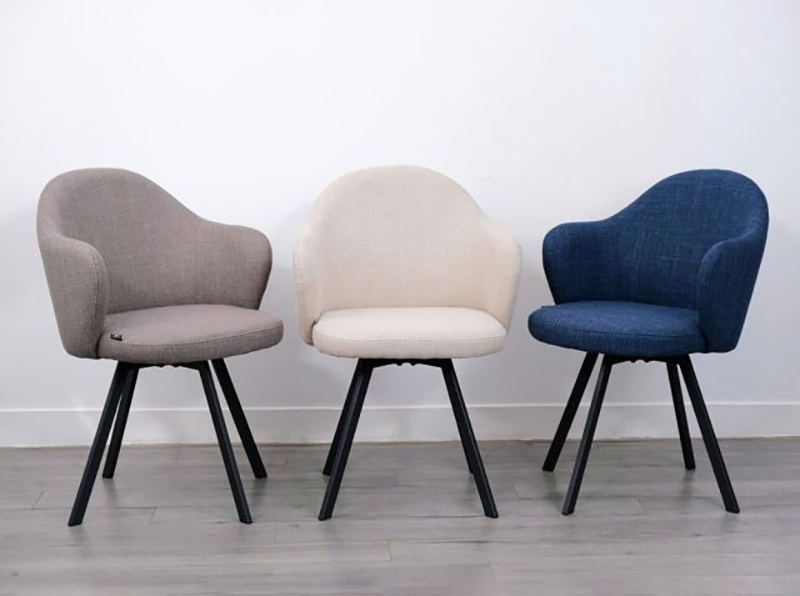 Ghế ăn, ghế cafe decor nệm bọc vải bố chân thép xoay 360 GC300