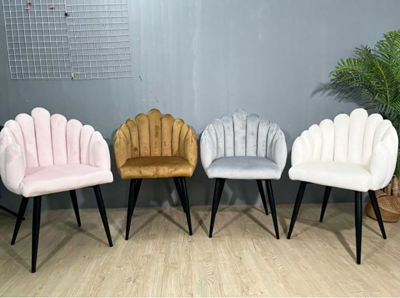 Ghế cafe nệm bọc vải nhung chân sắt sơn tĩnh điện GC829