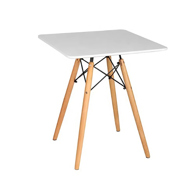 Bàn vuông Eames mặt gỗ chân đan GC797