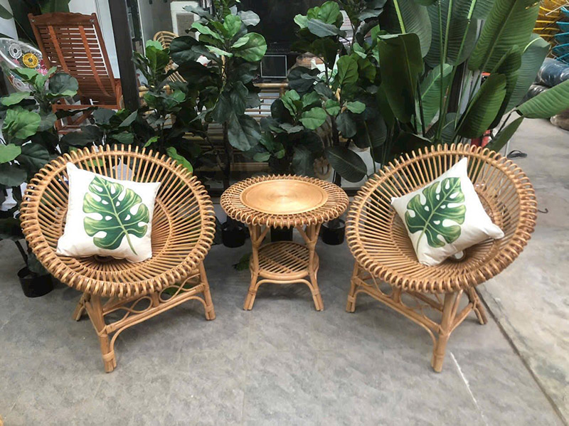 Bàn mây tự nhiên decor trang trí nội thất đẹp BM517