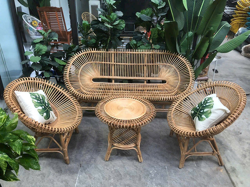 Bàn mây tự nhiên decor trang trí nội thất đẹp BM517
