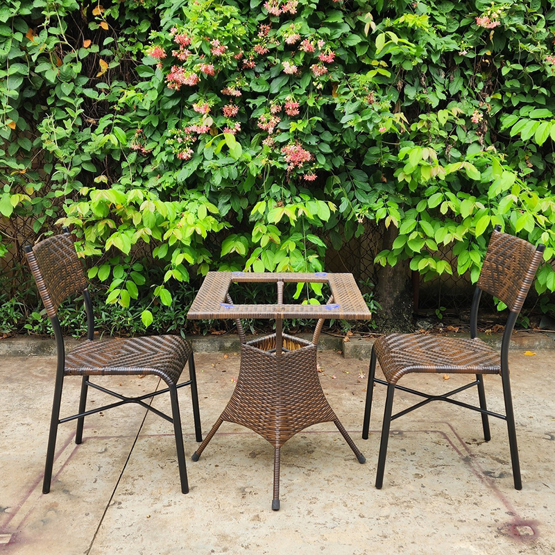 Bàn ghế cafe thưởng trà mây nhựa ngoài trời BM507