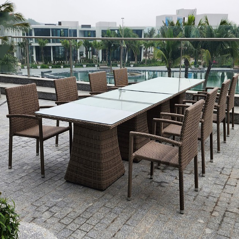 Bàn ghế mây nhựa cho không gian nhà hàng BM203