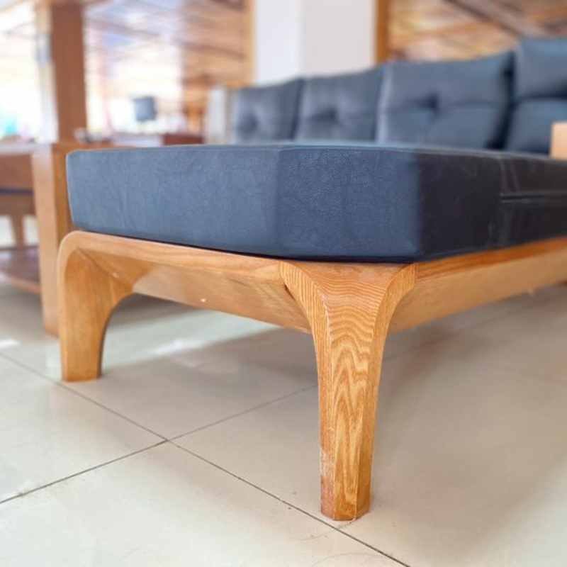 Bộ sofa góc chân hươu gỗ sồi màu hương sáng BK025