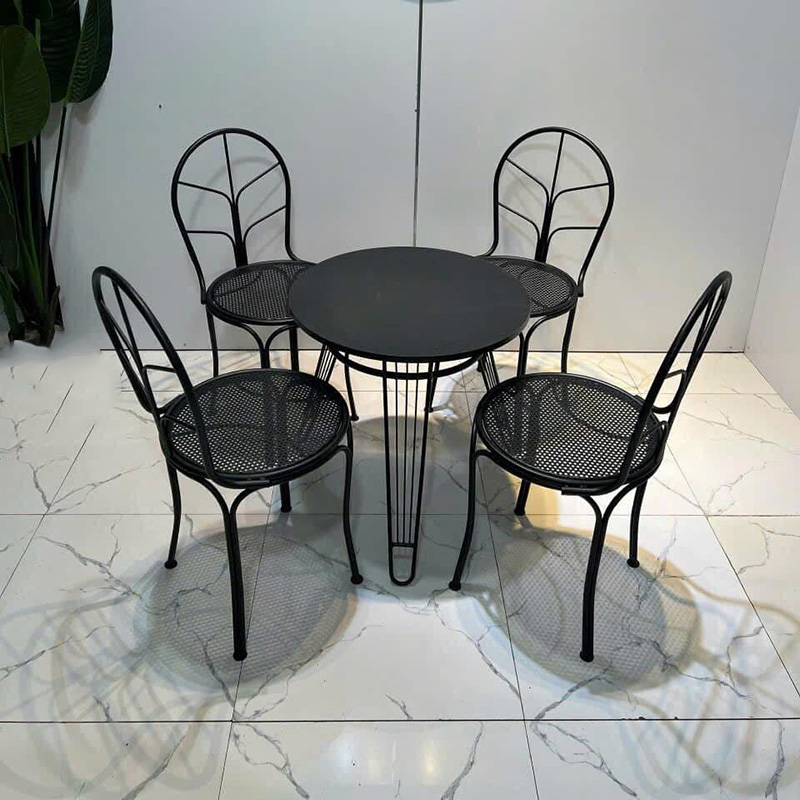 Bộ bàn ghế sắt decor đẹp độc đáo thiết kế ấn tượng BS138