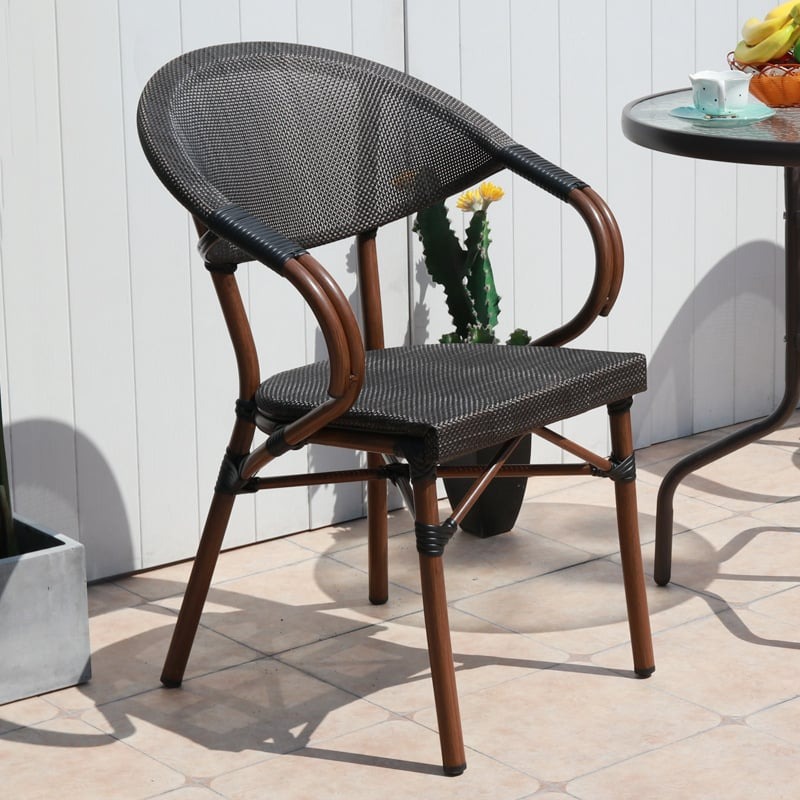 Ghế sân vườn có tay khung nhôm đúc, vải dệt lưới Textilen chống nóng BS379