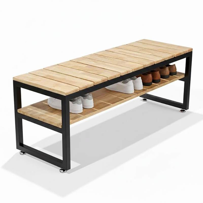 Ghế băng kèm ghế ngồi thay giày 120x40x45cm gỗ cao su BS326