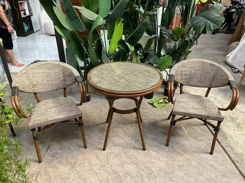 Ghế sân vườn có tay khung nhôm đúc, vải dệt lưới Textilen chống nóng BS379