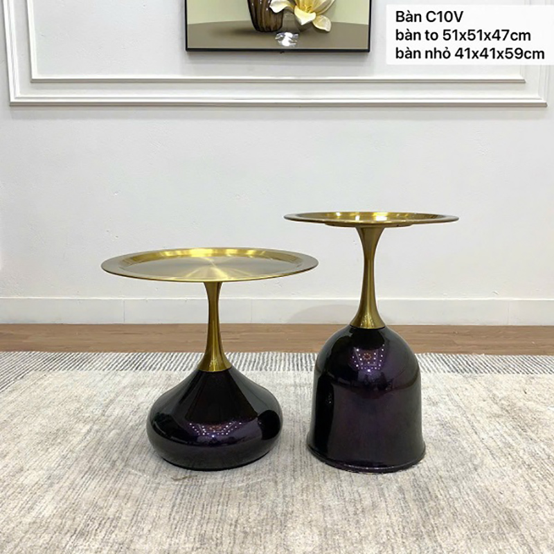 Bàn side tab đôi trang trí decor phòng khách độc lạ nhập khẩu BC922 Bàn side tab đôi trang trí decor phòng khách độc lạ nhập khẩu BC922