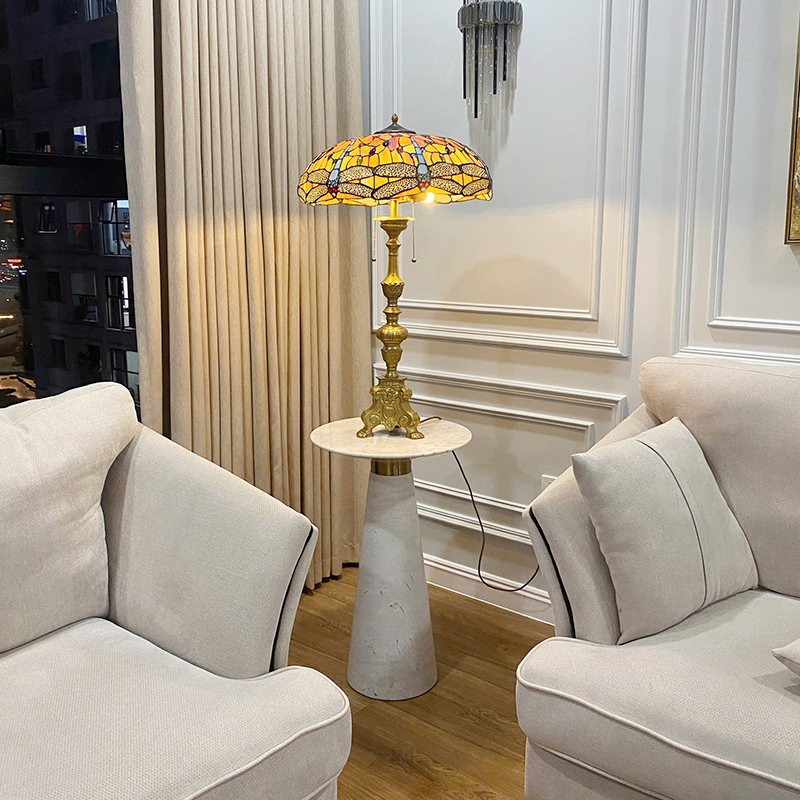 Bàn Side Table đá trắng vân mây phong cách Ý sang trọng BC567