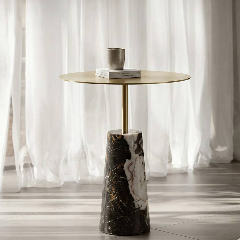 Bàn tab đá da báo tự nhiên hình thang nguyên khối BC702