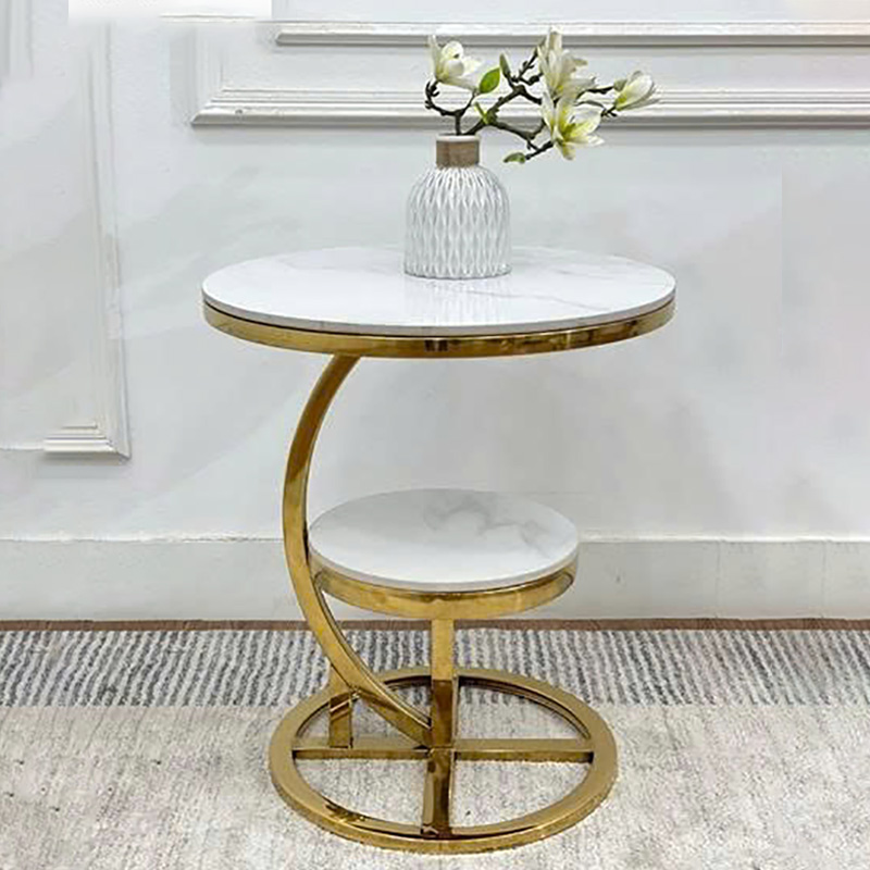 Bàn Tab trang trí 2 tầng mặt đá, bàn góc sofa trang trí BC896