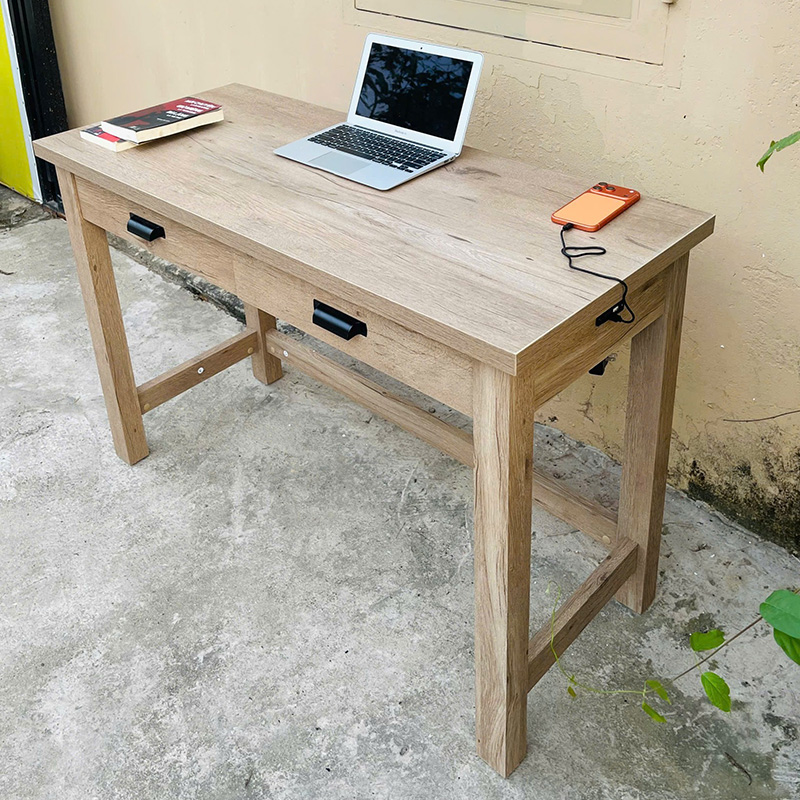 Bàn học, bàn làm việc có cổng sạc USB và 2 ngăn kéo BH665