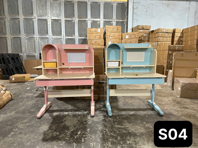 Bàn học cho bé thông minh S04 gỗ cao cấp, kích thước 60x100cm hỗ trợ chống gù BH278