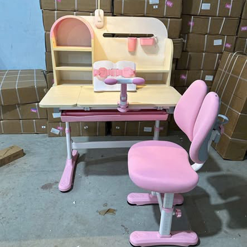 Bộ bàn ghế học sinh F06 sang xịn mịn cho bé, sẵn kho 3 màu Xanh - Hồng - Ghi BH577