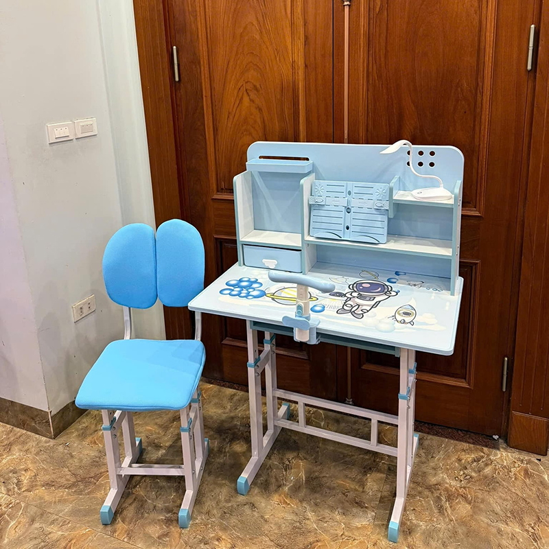 Bộ bàn ghế học sinh tiểu học màu xanh hồng giá rẻ BH936